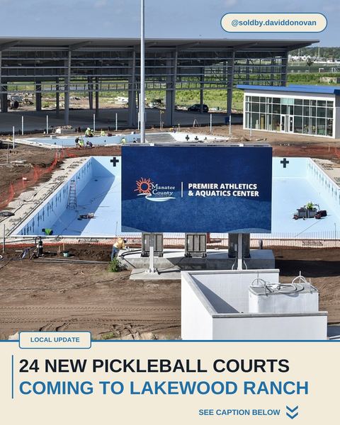24 New Pickleball Courts Coming to Lakewood Ranch — Donovan Homes local update graphic