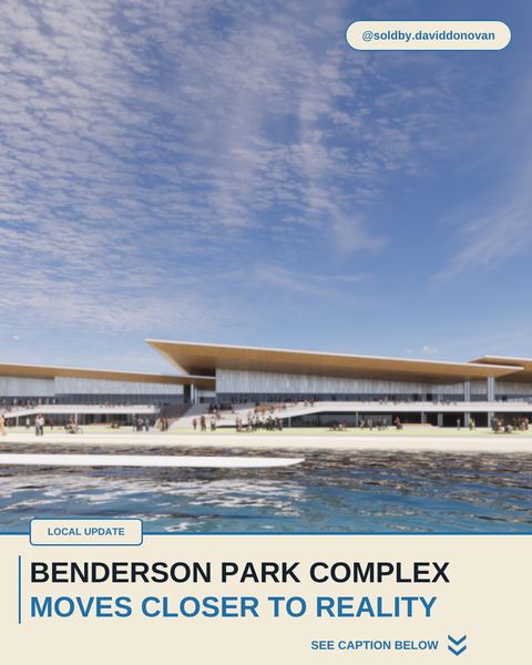 Benderson Park Complex Moves Closer to Reality — Donovan Homes local update graphic