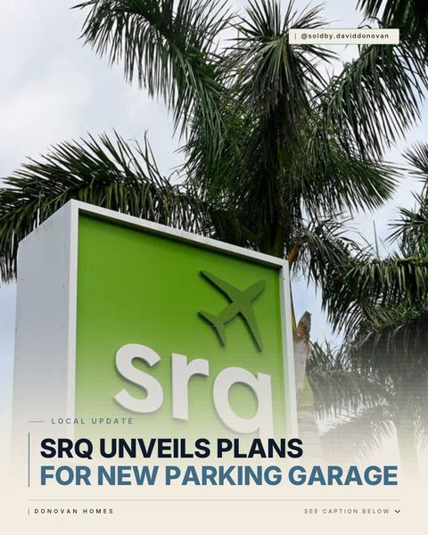 SRQ Unveils Plans for New Parking Garage — Donovan Homes local update graphic