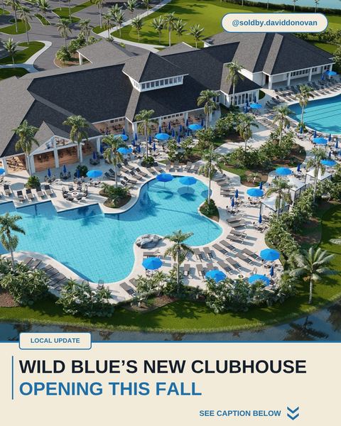 Wild Blue’s New Clubhouse Opening This Fall — Donovan Homes local update graphic